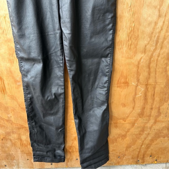 3x1 Black Denim Waxed Shiny Skinny Overalls - Picture 7 of 16